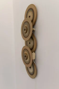 Clearance Pamono Danish Ceramic Five Disc Wall Lamp from Søholm, 1970s