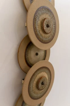 Clearance Pamono Danish Ceramic Five Disc Wall Lamp from Søholm, 1970s