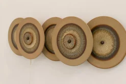 Clearance Pamono Danish Ceramic Five Disc Wall Lamp from Søholm, 1970s