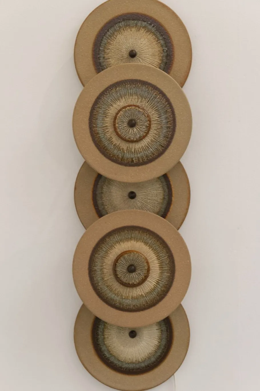 Clearance Pamono Danish Ceramic Five Disc Wall Lamp from Søholm, 1970s
