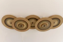 Clearance Pamono Danish Ceramic Five Disc Wall Lamp from Søholm, 1970s