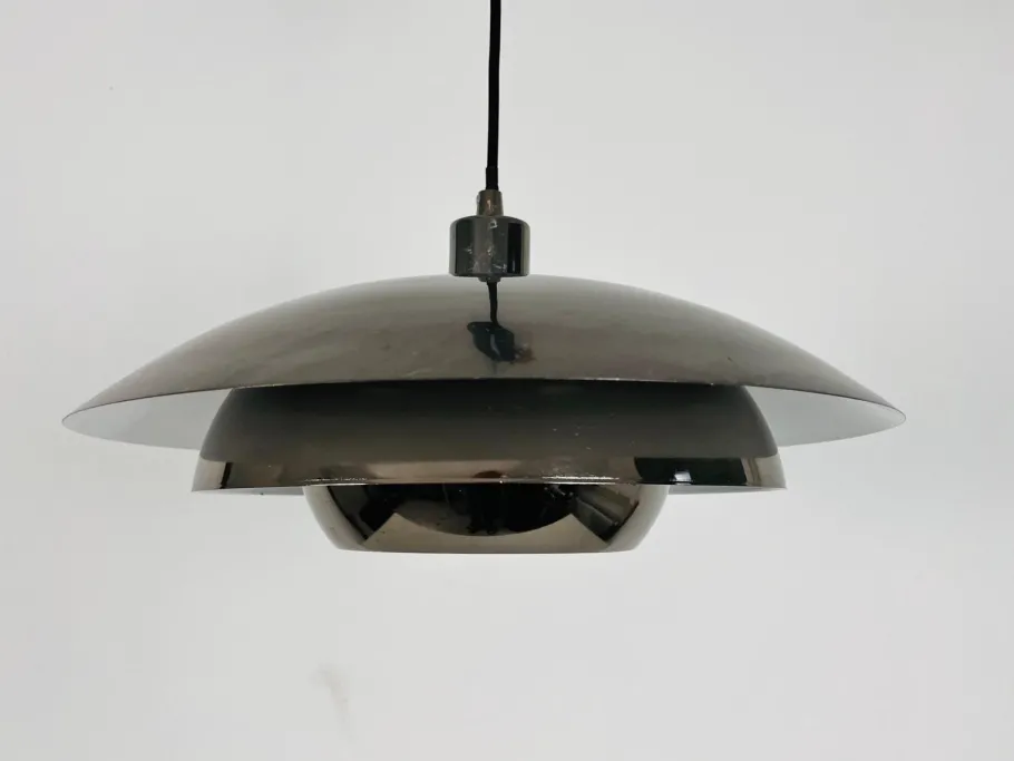 Best Pamono Danish Chrome and Metal Pendant Lamp, 1980s