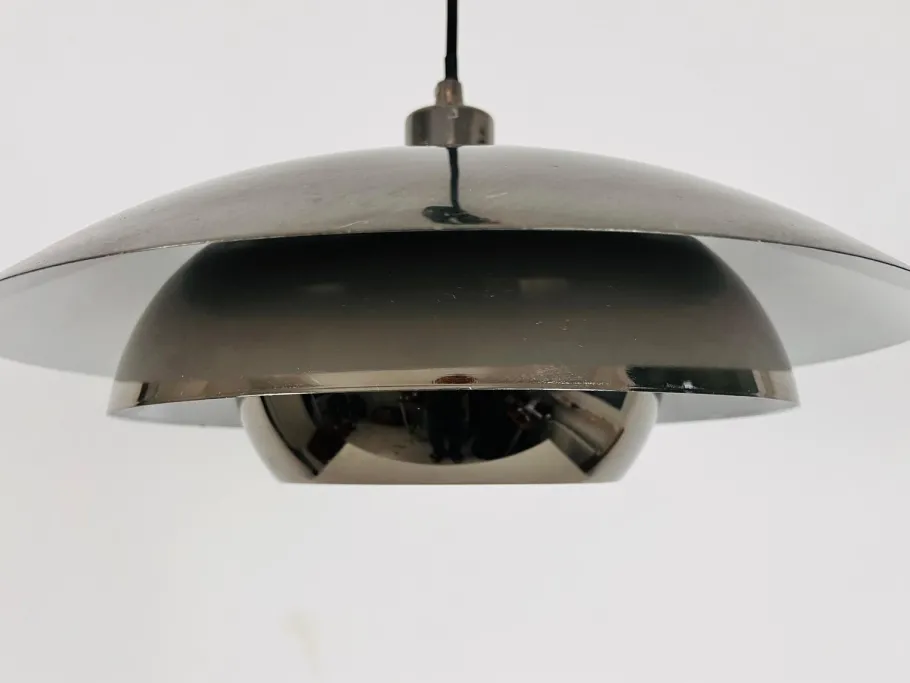 Best Pamono Danish Chrome and Metal Pendant Lamp, 1980s