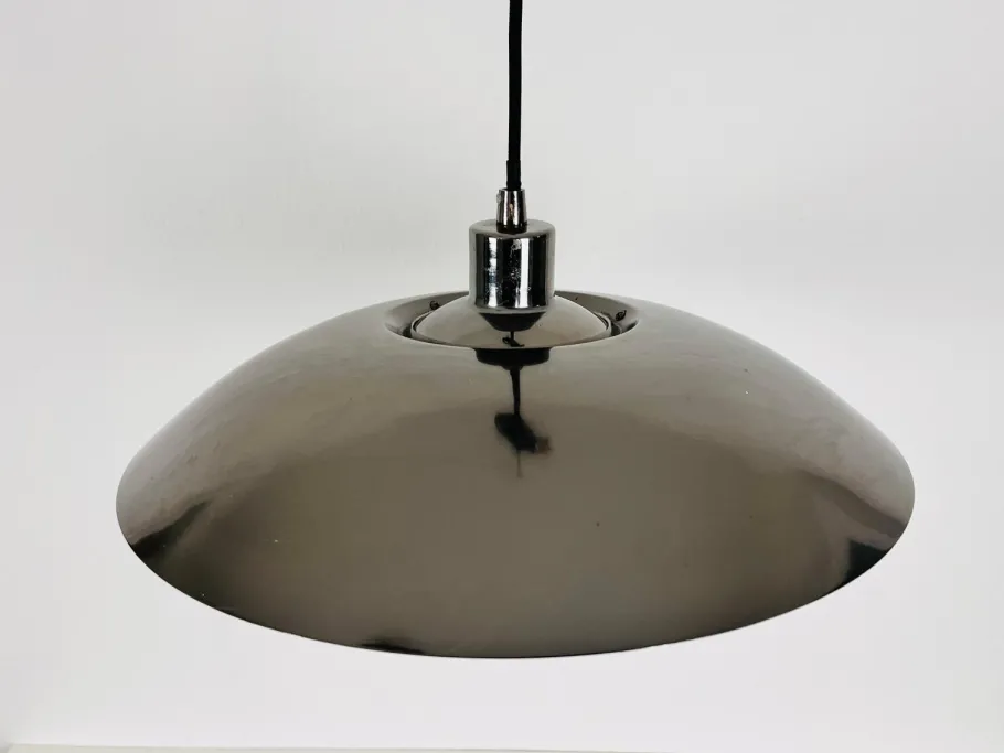 Best Pamono Danish Chrome and Metal Pendant Lamp, 1980s