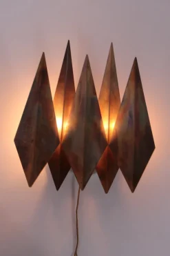 New Pamono Danish Copper Wall Lamp by Svend Aage Holm Sorensen, 1960s