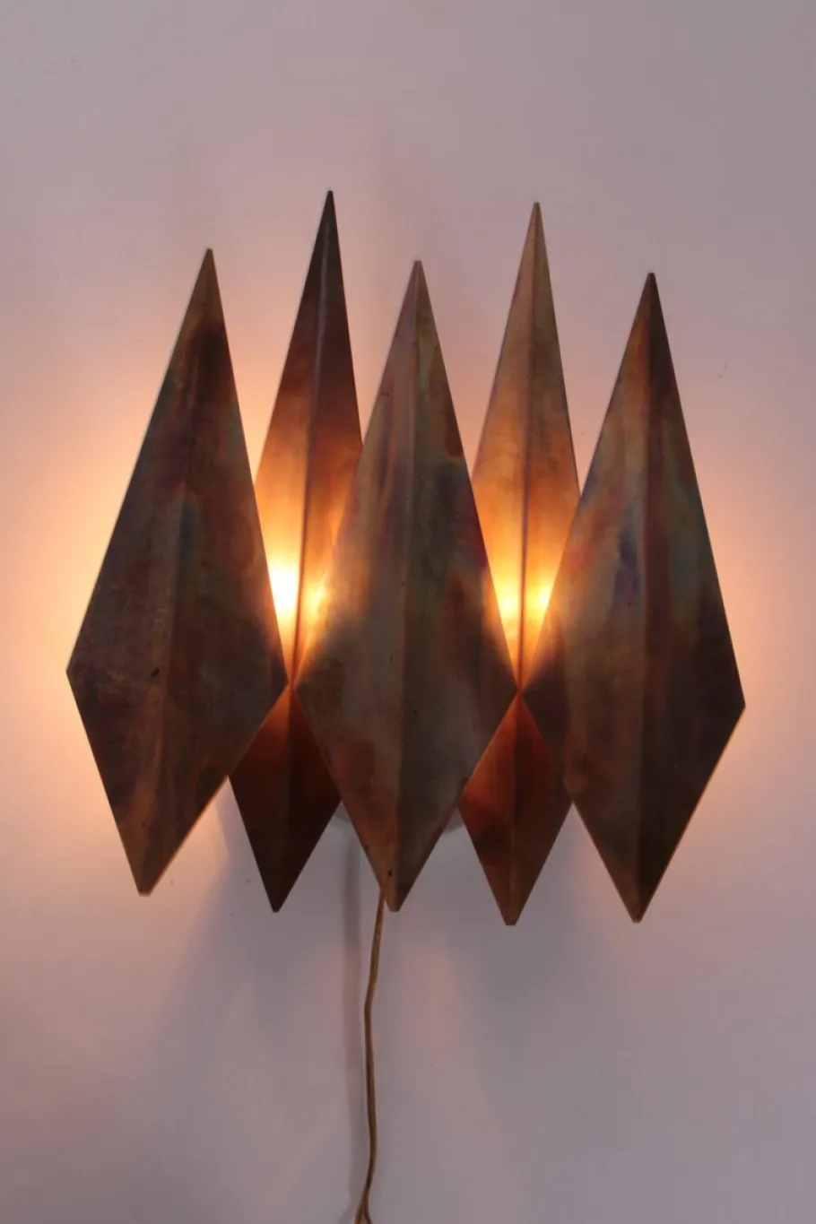 New Pamono Danish Copper Wall Lamp by Svend Aage Holm Sorensen, 1960s