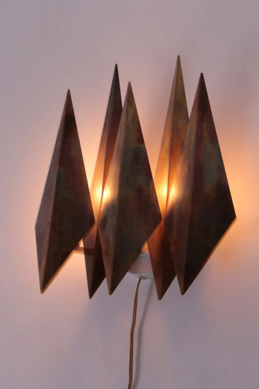 New Pamono Danish Copper Wall Lamp by Svend Aage Holm Sorensen, 1960s