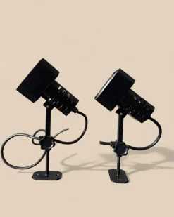 New Pamono Danish Flipper Wall Sconces in Black, 1970s, Set of 2