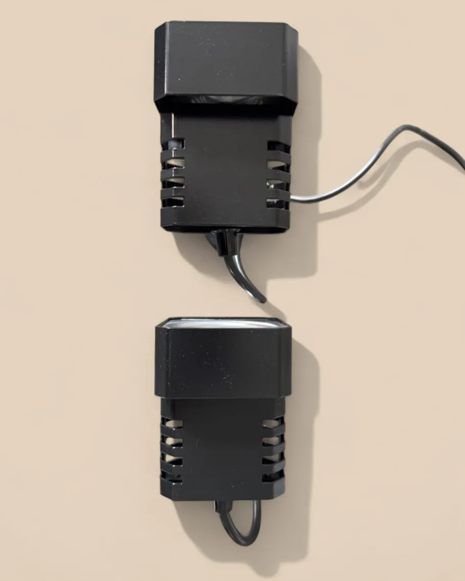 New Pamono Danish Flipper Wall Sconces in Black, 1970s, Set of 2