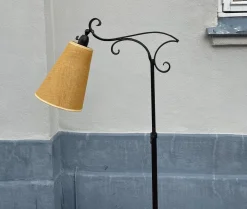 Outlet Pamono Danish Functionalist Adjustable Floor Lamp in Wrought Iron, 1940s