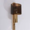 New Pamono Danish Gilt Brass & Smoked Acrylic Glass Sconce from Hassel & Teudt, 1960s