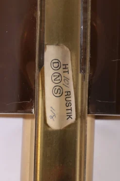 New Pamono Danish Gilt Brass & Smoked Acrylic Glass Sconce from Hassel & Teudt, 1960s