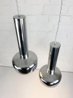 Hot Pamono Danish Gold Pendel Pendants by Vilhelm Lauritzen for Louis Poulsen, 1950s, Set of 2