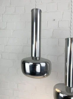 Hot Pamono Danish Gold Pendel Pendants by Vilhelm Lauritzen for Louis Poulsen, 1950s, Set of 2