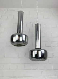 Hot Pamono Danish Gold Pendel Pendants by Vilhelm Lauritzen for Louis Poulsen, 1950s, Set of 2