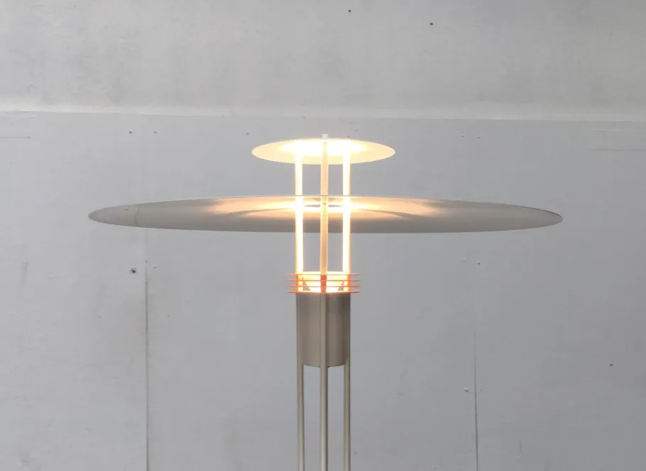 Outlet Pamono Danish Metal Floor Lamp from Frandsen, 1989