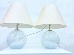 Outlet Pamono Danish Model TJ Ball Table Lamps by Torben Jørgensen for Holmegaard, 1970s, Set of 2