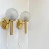 Clearance Pamono Danish Modern Brass and Frosted Glass Wall Sconces from Abo Metalkunst, 1970s, Set of 2