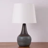 Online Pamono Danish Modern Dark Blue and Brown Ceramic Table Lamp with Lampshade by Einar Johansen for Søholm, 1960s