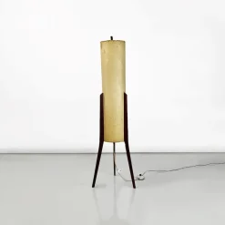 Sale Pamono Danish Modern Floor Lamp in Parchment and Teak, 1960