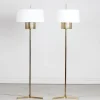 New Pamono Danish Modern Floor Lamps in Brass by Svend Aage Holm Sørensen for Fog & Mørup, 1960s, Set of 2