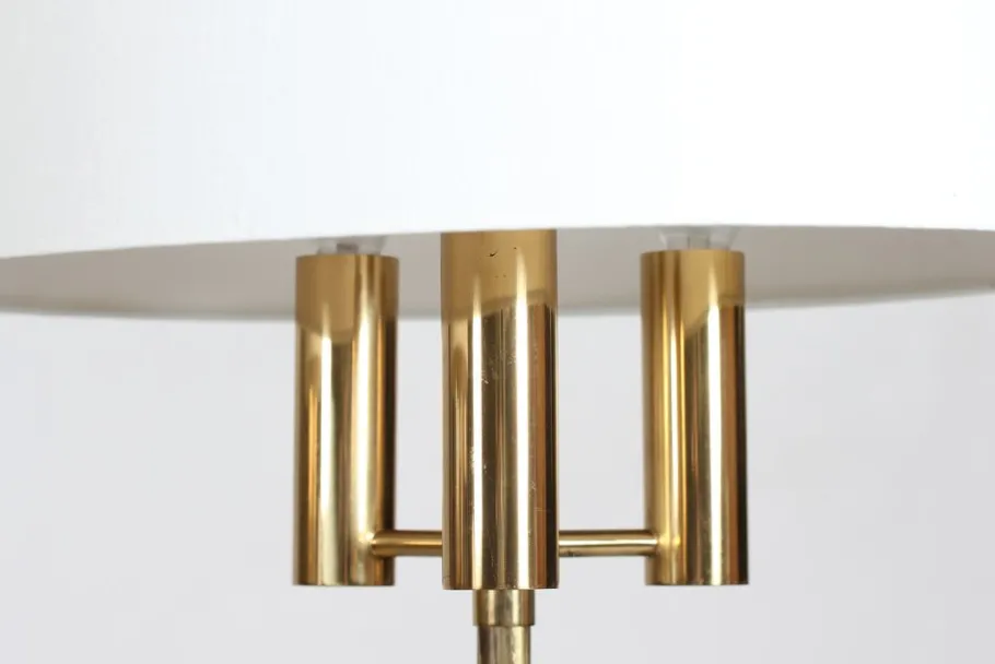 New Pamono Danish Modern Floor Lamps in Brass by Svend Aage Holm Sørensen for Fog & Mørup, 1960s, Set of 2