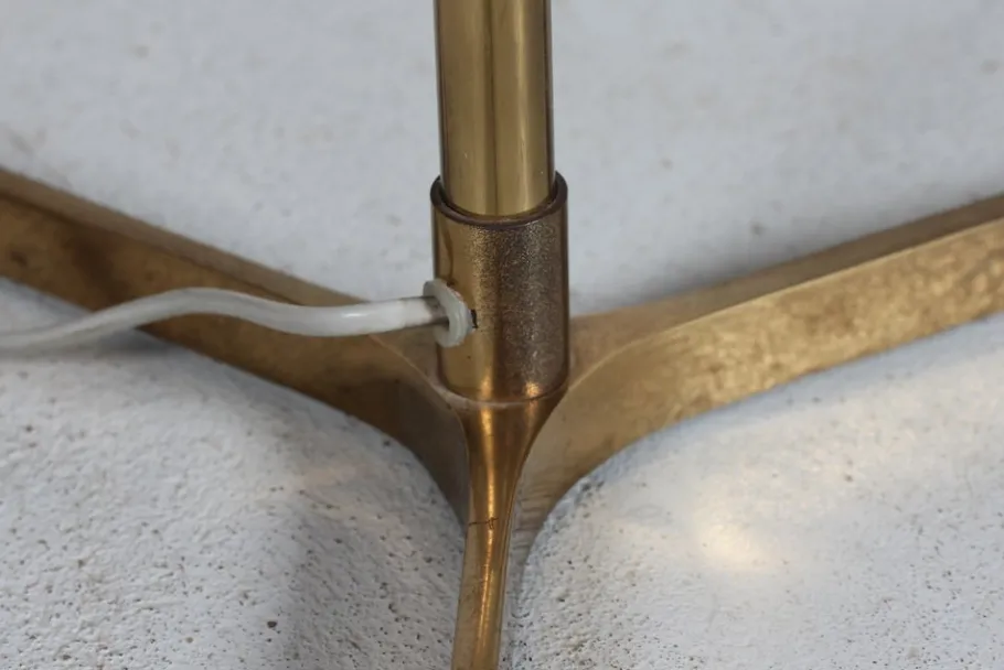 New Pamono Danish Modern Floor Lamps in Brass by Svend Aage Holm Sørensen for Fog & Mørup, 1960s, Set of 2