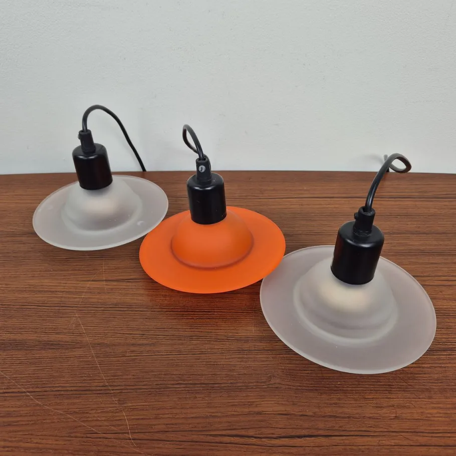 Clearance Pamono Danish Modern Inter Pendant Lamps from Design Light A/S, 1980, Set of 3