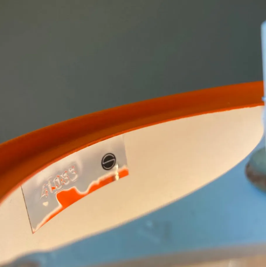 Best Pamono Danish Modern Orange Lacquered Hanging Light by Sven Middelboe for Nordisk Solar, 1980s