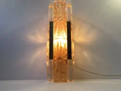 Clearance Pamono Danish Modern Sunburst Sconce in Amber Glass & Brass from Vitrika, 1960s