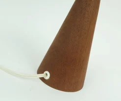 Clearance Pamono Danish Modern Table Lamp in Teak and Rattan, 1960s