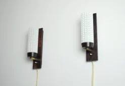 Online Pamono Danish Modern Wall Sconce in Rosewood and Glass from Lyfa, Set of 2