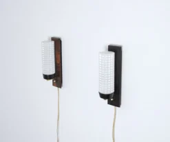 Online Pamono Danish Modern Wall Sconce in Rosewood and Glass from Lyfa, Set of 2