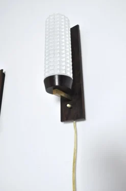 Online Pamono Danish Modern Wall Sconce in Rosewood and Glass from Lyfa, Set of 2