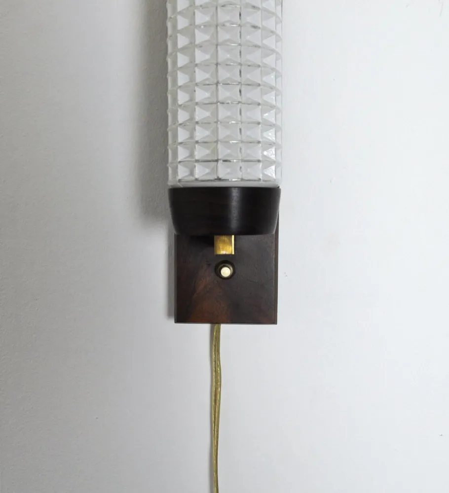 Online Pamono Danish Modern Wall Sconce in Rosewood and Glass from Lyfa, Set of 2