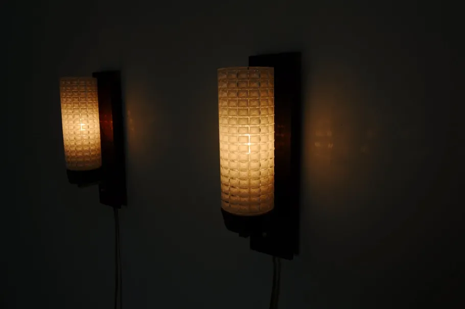 Online Pamono Danish Modern Wall Sconce in Rosewood and Glass from Lyfa, Set of 2