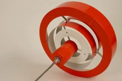 New Pamono Danish Red Equator Lamp by Jo Hammerborg, 1968