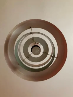 New Pamono Danish Red Equator Lamp by Jo Hammerborg, 1968