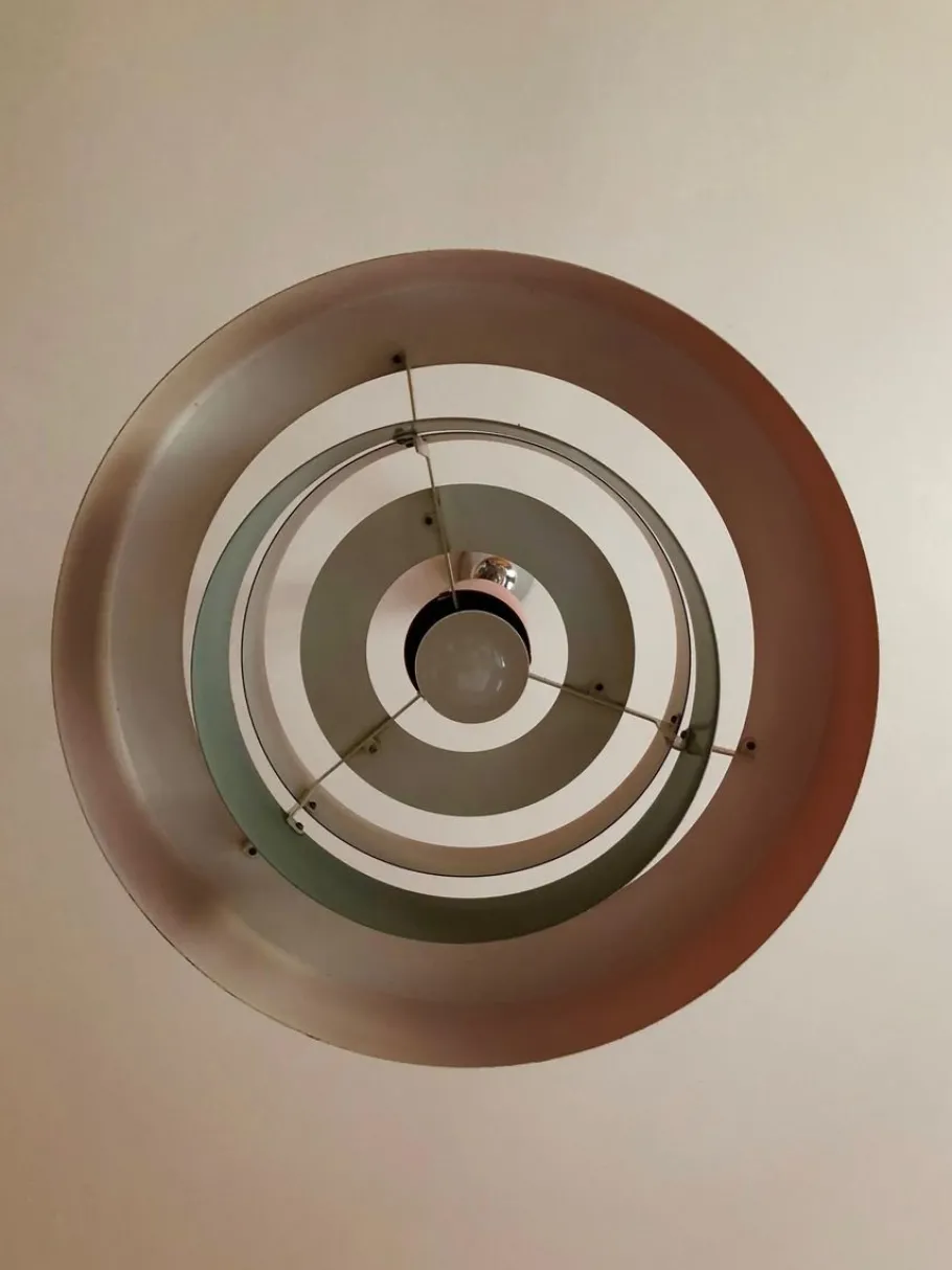 New Pamono Danish Red Equator Lamp by Jo Hammerborg, 1968