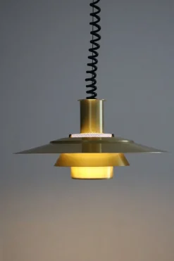 Clearance Pamono Danish Slats Pendant Lamp from Jeka Denmark, 1970s