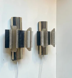 Online Pamono Danish Space Age Wall Sconces by Claus Bolby for Cebo Industri, 1970s, Set of 2