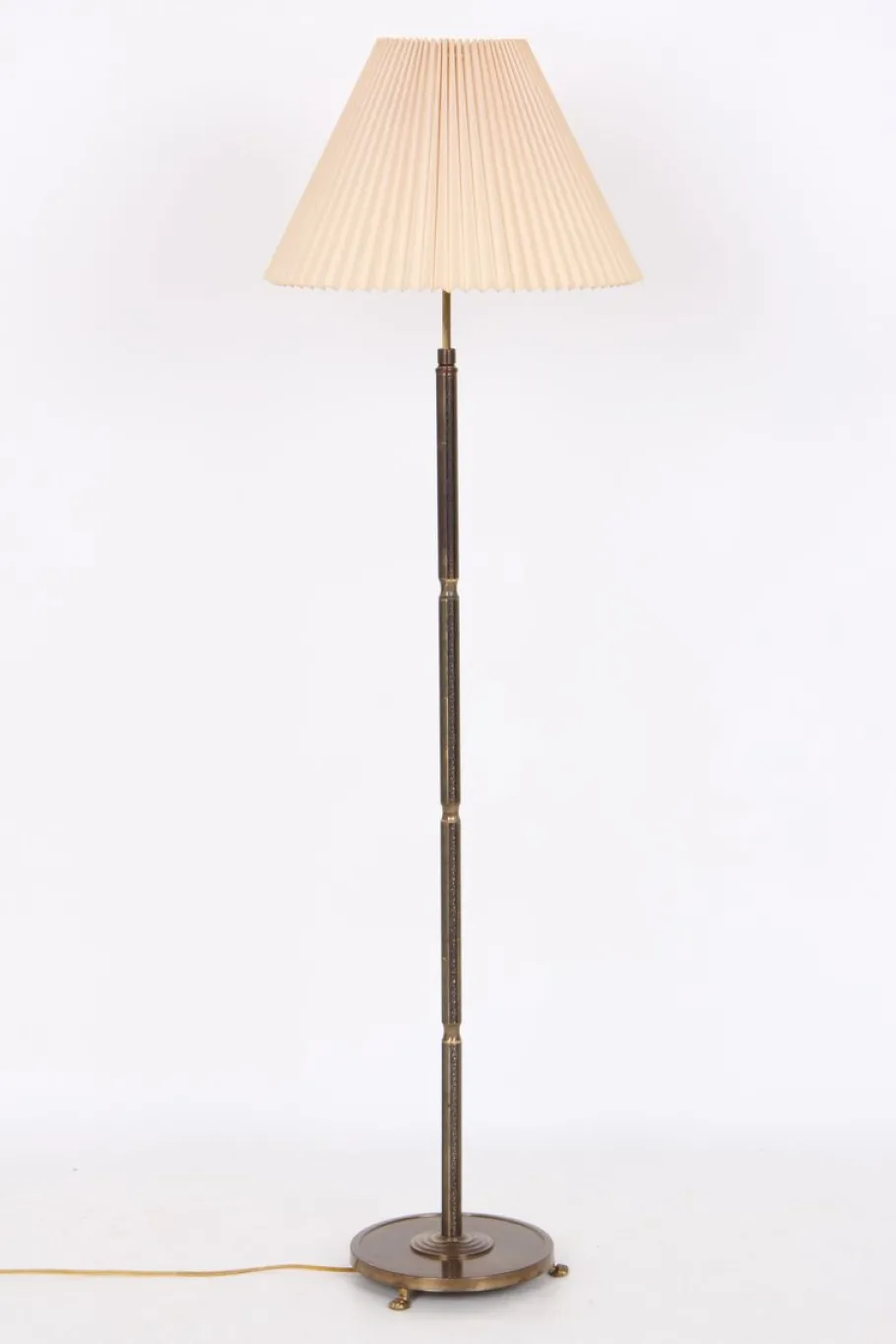 Pamono Danish Steel Floor Lamp with Adjustable Height, 1940s or 1950s