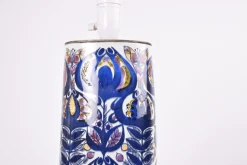 Pamono Danish Tall Ceramic Table Lamp with Floral Decor by Berte Jessen for Aluminia, 1960s