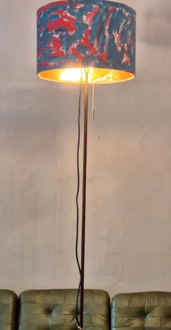 Discount Pamono Danish Teak Adjustable Floor Lamp with Brass Tripod Base, 1960s