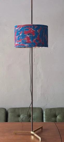Discount Pamono Danish Teak Adjustable Floor Lamp with Brass Tripod Base, 1960s
