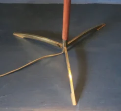 Discount Pamono Danish Teak Floor Lamp with Brass Tripod Foot, 1960s