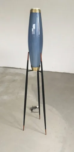 Discount Pamono Danish Tripod Floor Lamps by Svend Aage Holm Sørensen for Holmegaard, 1950s, Set of 2