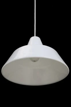 Hot Pamono Danish White Enamel Workshop Pendant Lamp by Axel Wedel Madsen for Louis Poulsen, 1970s