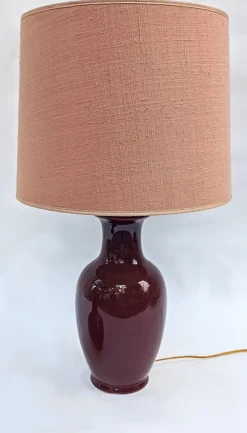 Online Pamono Dark Red Ceramic Lamp