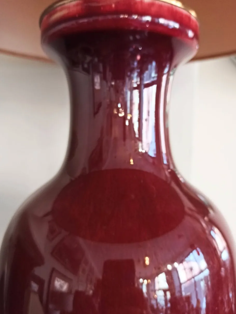 Online Pamono Dark Red Ceramic Lamp